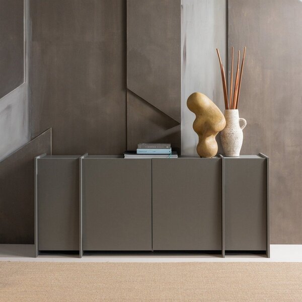 Siva komoda u dekoru jasena 200x85x44 cm Brock – WOOOD