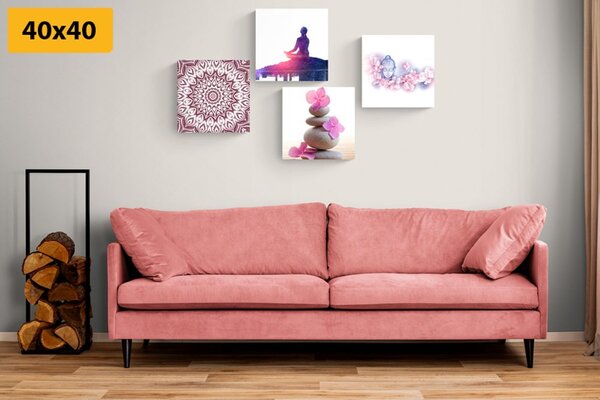 Set slika Feng Shui u ružičastom tonu