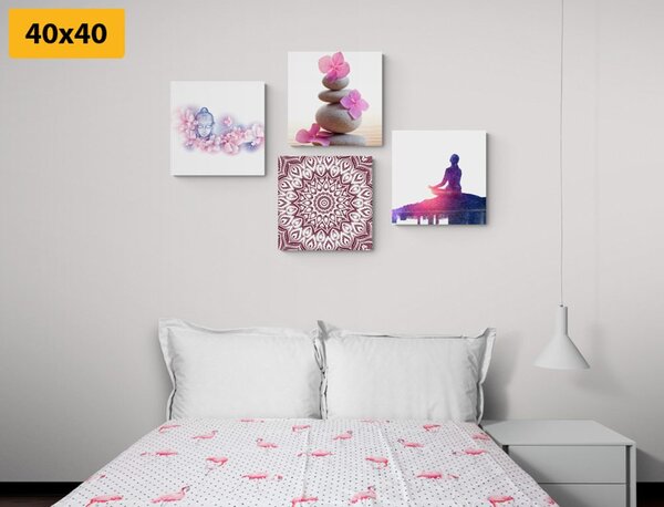 Set slika Feng Shui u ružičastom tonu