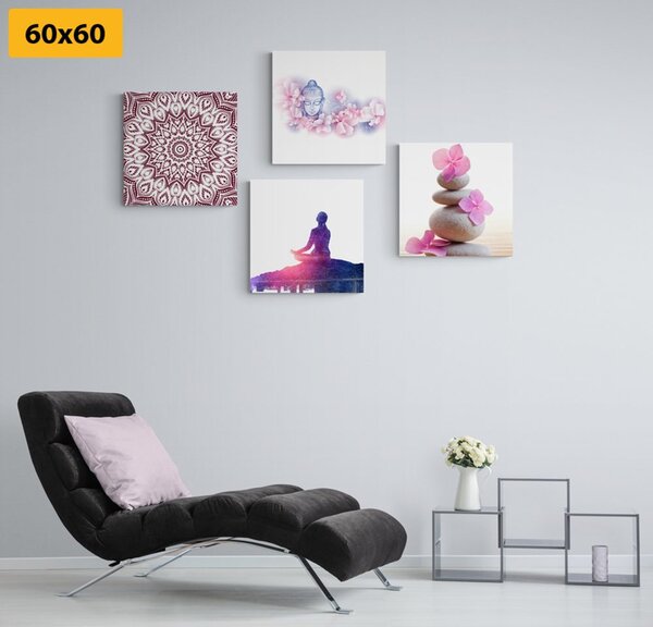 Set slika Feng Shui u ružičastom tonu
