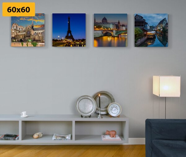 Set slika romantični noćni Pariz