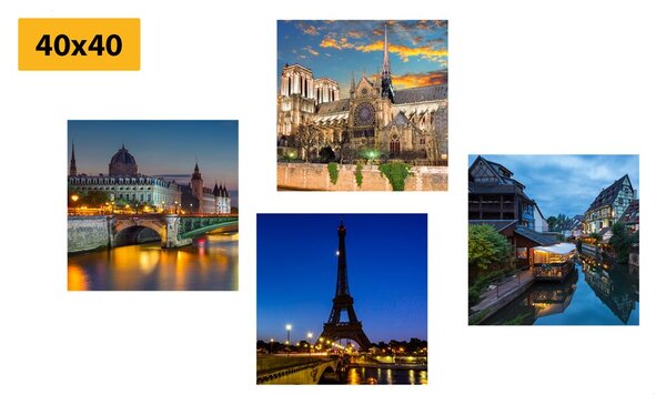 Set slika romantični noćni Pariz