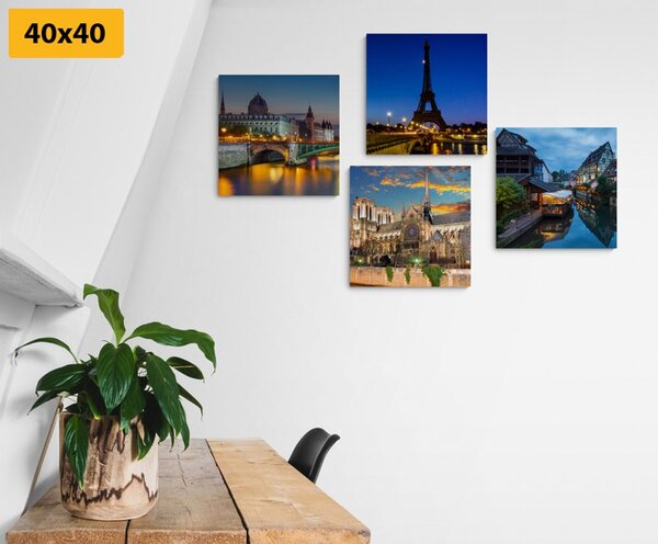 Set slika romantični noćni Pariz