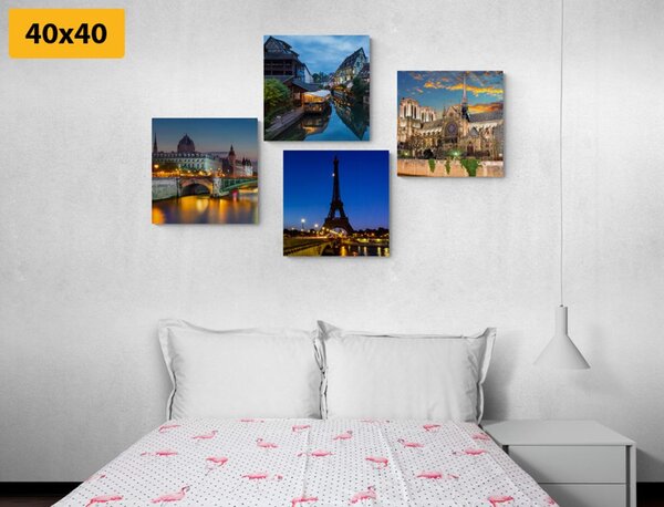 Set slika romantični noćni Pariz