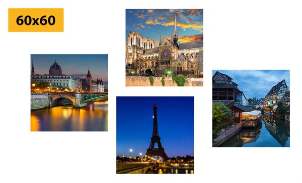 Set slika romantični noćni Pariz
