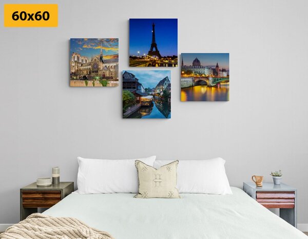 Set slika romantični noćni Pariz