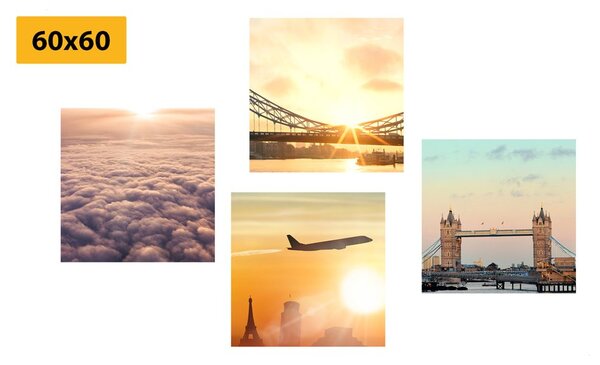 Set slika London s izlaskom sunca