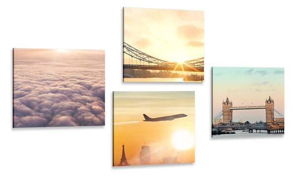 Set slika London s izlaskom sunca
