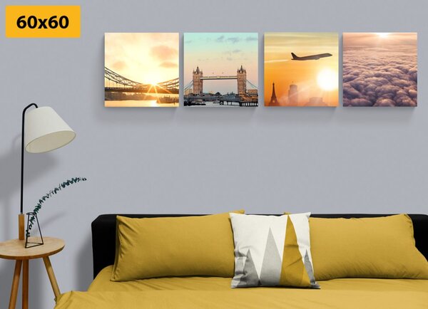 Set slika London s izlaskom sunca