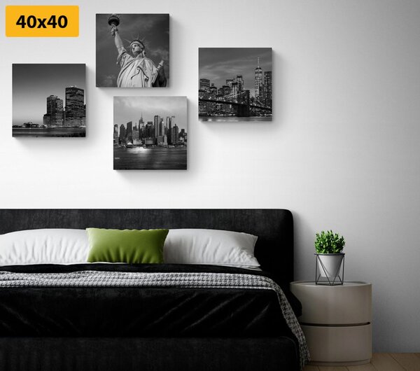 Set slika New York u crno-bijelom dizajnu