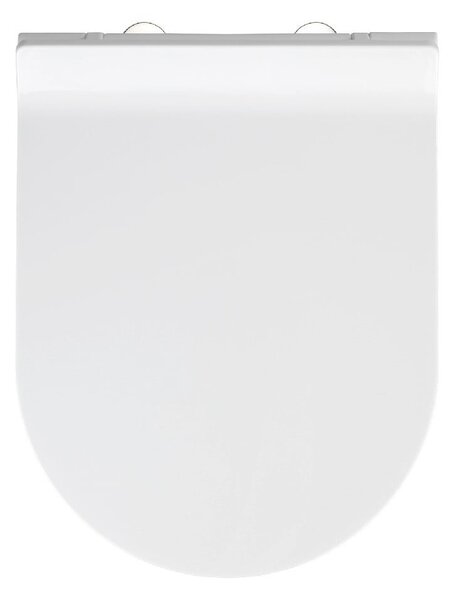 Bijela toaletna daska s mekim zatvaranjem Wenko Habos, 46 x 36 cm