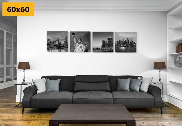 Set slika New York u crno-bijelom dizajnu
