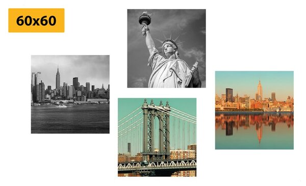 Set slika zanimljiva kombinacija grada New Yorka