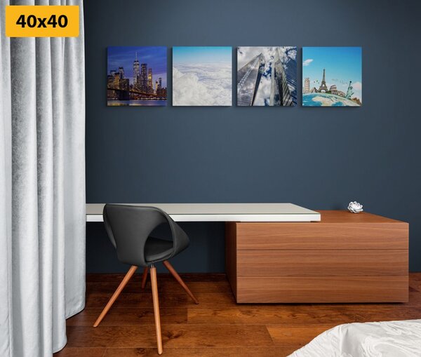 Set slika pogled na nebodere u gradu New Yorku