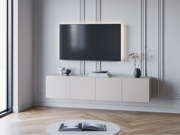 Krem TV komoda 180x38x35 cm Daroca – Marckeric
