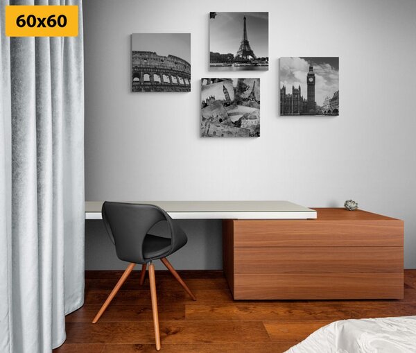 Set slika povijesno blago u crno-bijelom dizajnu