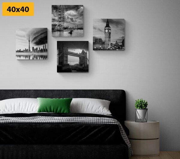 Set slika tmurno nebo iznad grada