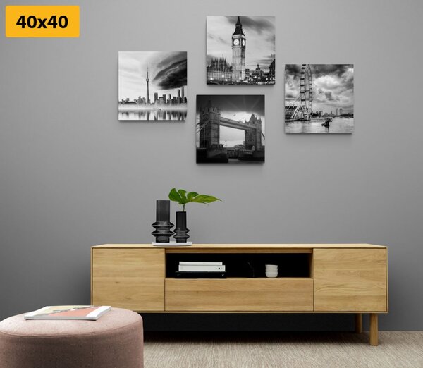 Set slika tmurno nebo iznad grada
