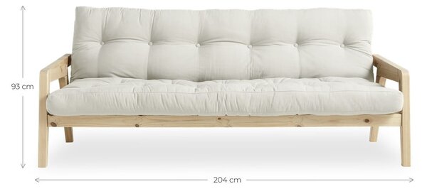 Kauč na razvlačenje 204 cm Karup Design Grab Natural Clear / Linen Beige