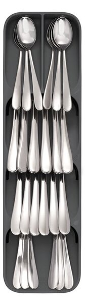 Sivi plastičan organizator pribora 11 x 39,5 cm Duo – Joseph Joseph