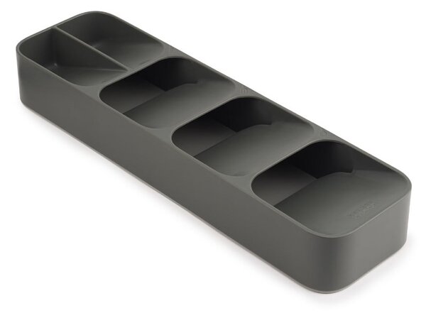 Sivi plastičan organizator pribora 11 x 39,5 cm Duo – Joseph Joseph