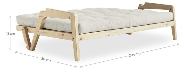 Kauč na razvlačenje 204 cm Karup Design Grab Natural Clear / Linen Beige