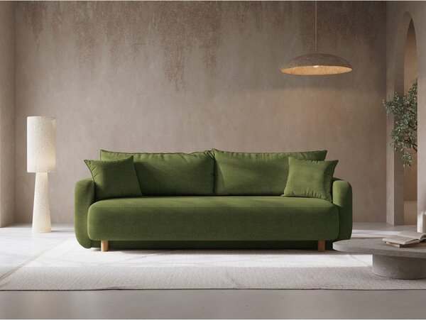 Zelena sklopiva/s prostorom za odlaganje sofa 231 cm Elen – Micadoni