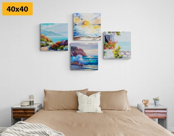 Set slika pogled na more u imitaciji umjetničke slike