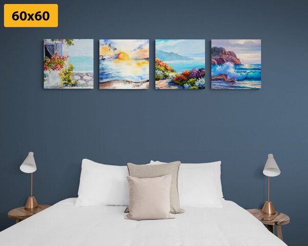 Set slika pogled na more u imitaciji umjetničke slike