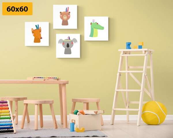 Set slika slatki životinjski indijanci
