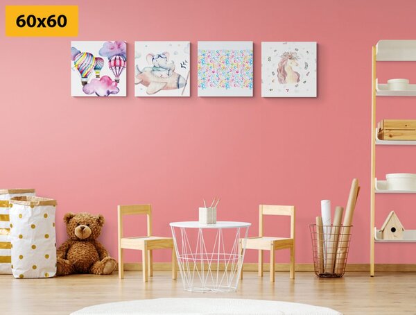 Set slika za djecu u pastelnim bojama