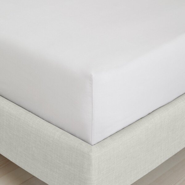 Siva plahta s gumom od pamučnog perkala 185x200 cm Cotton Percale – Bianca