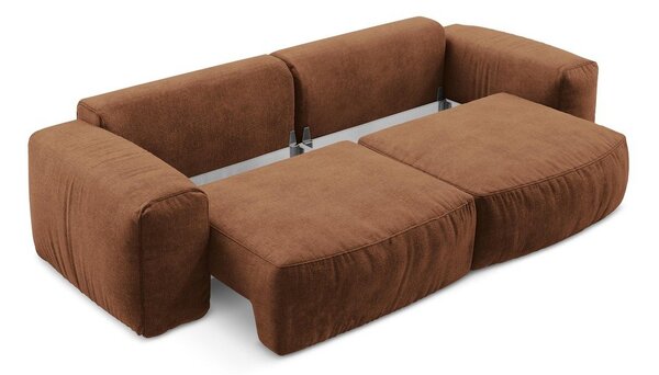 Sklopiva sofa od šenila boja terakote 275 cm Kuki – Makamii
