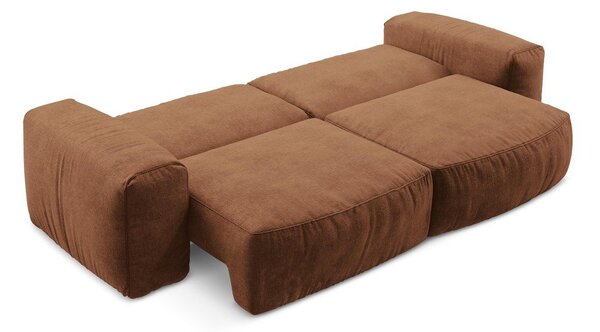 Sklopiva sofa od šenila boja terakote 275 cm Kuki – Makamii
