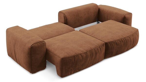 Sklopiva sofa od šenila boja terakote 275 cm Kuki – Makamii