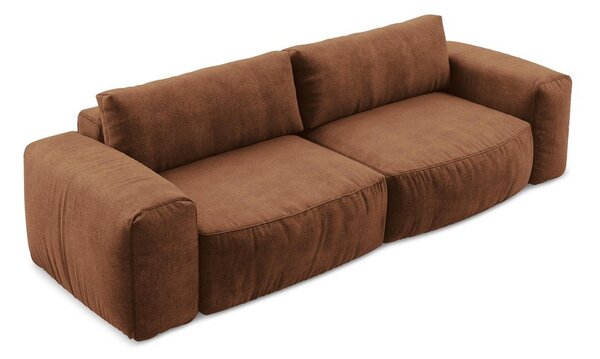 Sklopiva sofa od šenila boja terakote 275 cm Kuki – Makamii