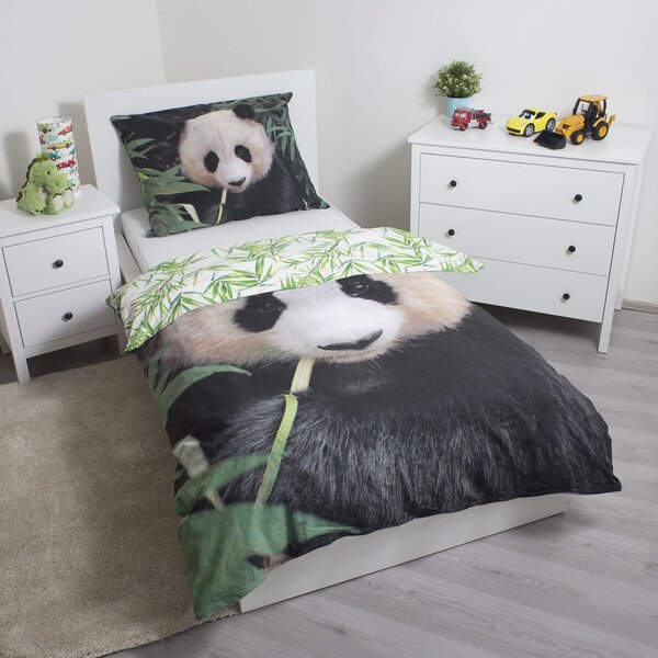 Pamučna dječja posteljina za krevet za jednu osobu 140x200 cm Panda – Jerry Fabrics