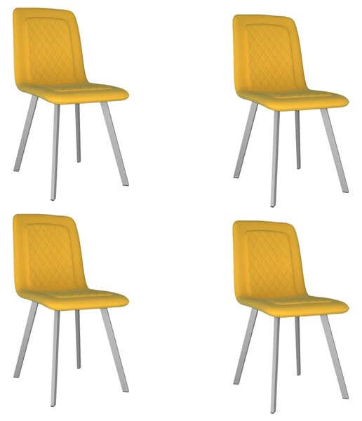 VidaXL Blagovaonske stolice 4 kom žute baršunaste
