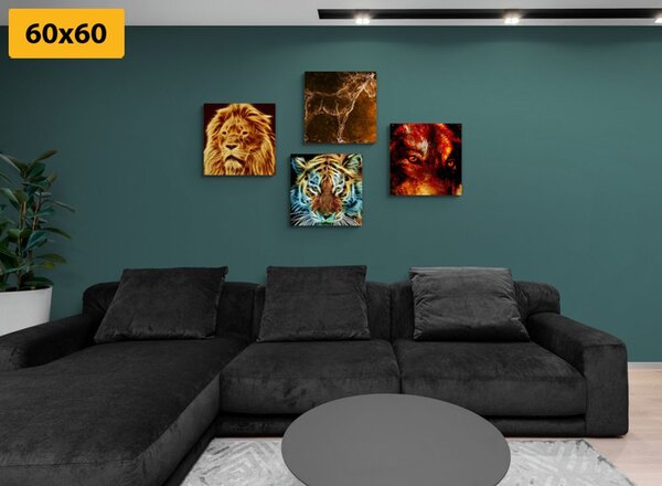 Set slika tajanstvena apstrakcija životinja