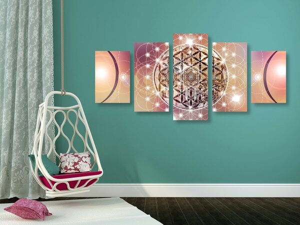 5-dijelna slika zadivljujuća Mandala