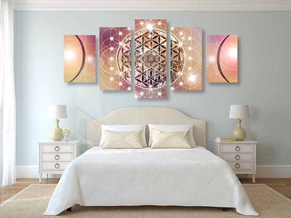 5-dijelna slika zadivljujuća Mandala