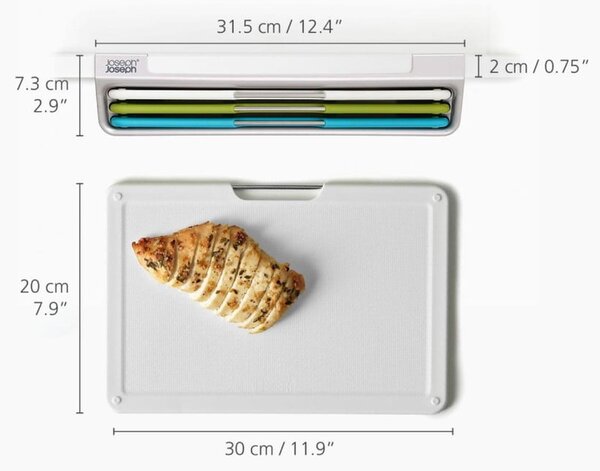 Daske za rezanje u setu 3 kom sa stalkom 23x31,5 cm Folio Slim – Joseph Joseph