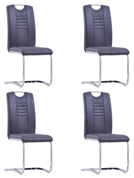 VidaXL Konzolne blagovaonske stolice sive 4 kom umjetna brušena koža