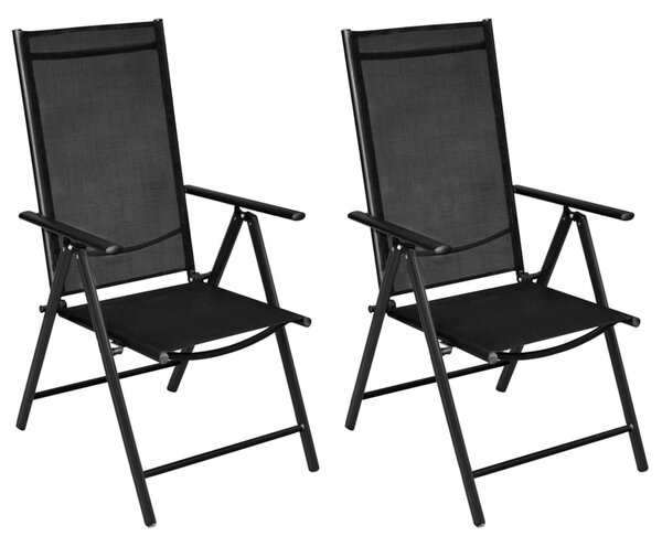 VidaXL Vrtne sklopive stolice 2 kom aluminijum i tekstilen crne
