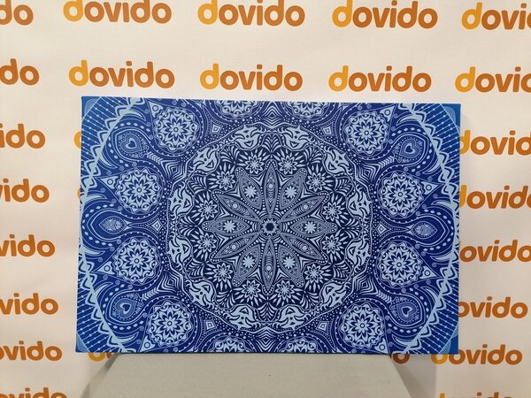 Slika ukrasna Mandala s čipkom u plavoj boji