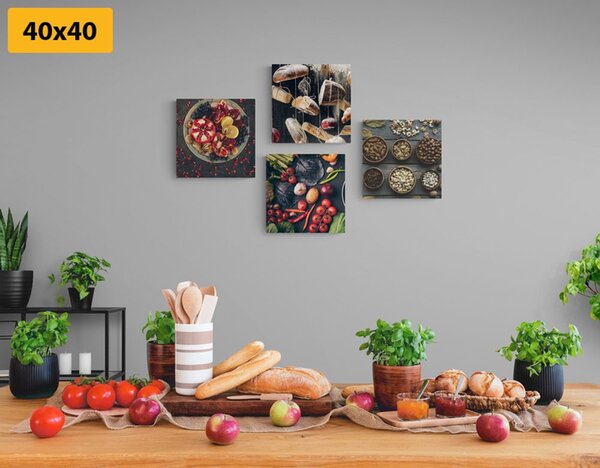 Set slika specijaliteti na tamnoj pozadini