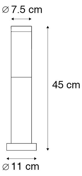 Vanjska lampa na stupu antracit 45 cm IP44 - Rox sa zemaljskim šiljkom i uvodnikom za kabel