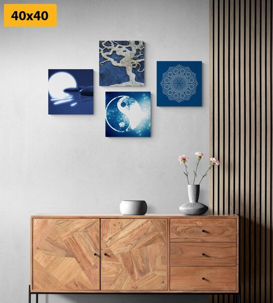 Set slika Feng Shui u plavom dizajnu