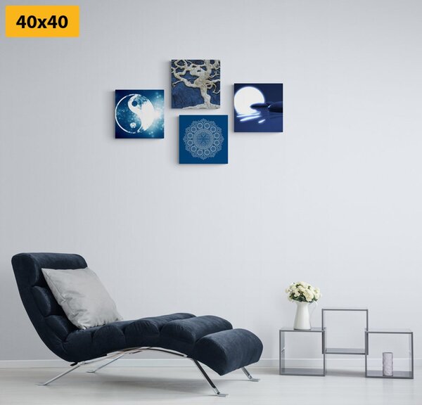 Set slika Feng Shui u plavom dizajnu
