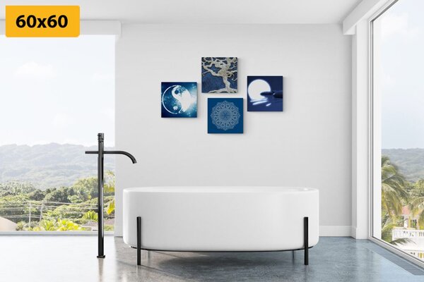 Set slika Feng Shui u plavom dizajnu